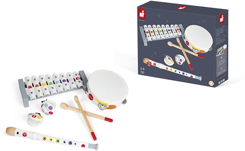 Janod Musikspielzeug Set - Holzspielzeug Confetti weiß-2