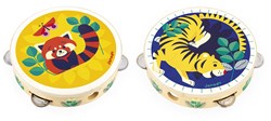 Janod Tamburin Musikinstrument für Kinder - buntes Kartonspielzeug