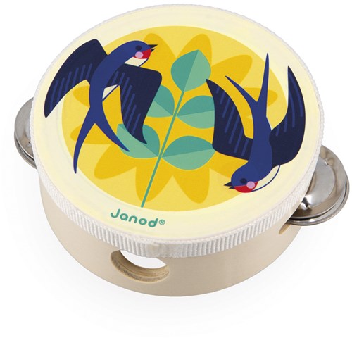 Janod Tamburin Musikinstrument für Kinder - fröhliches Spielzeug