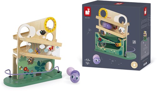 Janod Holz Kugelbahn Raupe - Lernspielzeug - buntes Design-3