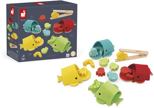 Janod Holz Farbenspiel Wal - Lernspielzeug Motorik für Kinder-3