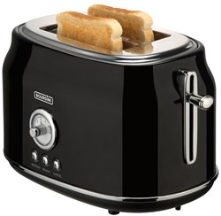 Bourgini Retro Toaster schwarz - stilvoller Toaster mit 6 Stufen