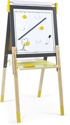Janod Holztafel - Magnetische Kreidetafel grau-gelb höhenverstellbar