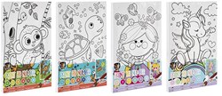 Canvas Malen nach Zahlen Set für Kinder Tiere Thema A4 Farbe Pinsel
