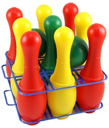 Kegelspiel Bowling Set Spielzeug - 11-teilig mit 9 Kegeln und 2 Bällen