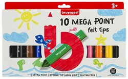 Bruynzeel Filzstifte Mega Point 10 Farben Set für Kinder ab 3 Jahren