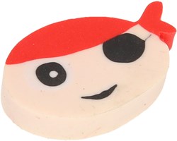 Duckiez Piraten Radiergummi - Radierer in Piratenform für Kinder 4 cm rot