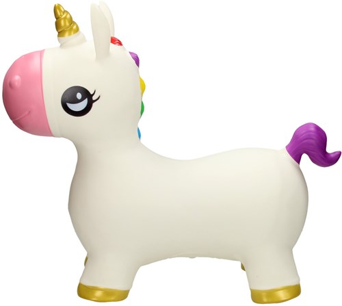 Duckiez Hüpfball Einhorn Springtier weiß mit Regenbogenmähne-2