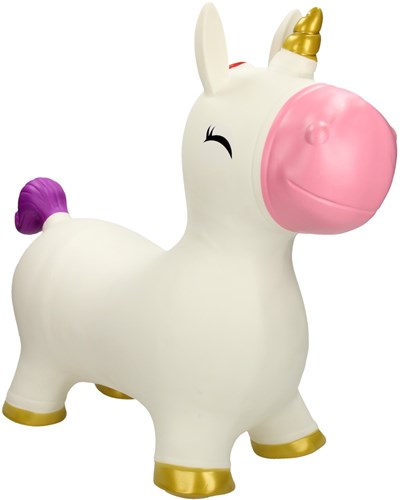 Duckiez Hüpfball Einhorn Springtier weiß mit Regenbogenmähne-3