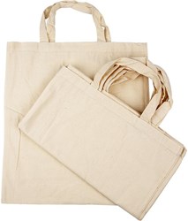 Creativ Company Baumwolltasche mit Henkel - wiederverwendbare Einkaufstasche 5 Stück