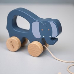 Trixie Holz Nachziehtier - Mrs. Elephant - FSC zertifiziert - blau