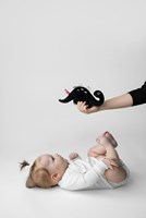 Mom's Care Babyspielzeug Schmusetuch Dinosaurier schwarz weiß Kontrast-2