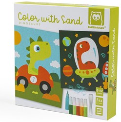 EurekaKids Lernspiel Sand Dino - buntes Kartonspielzeug für Kinder