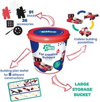 Clics Bauklötze Feuerwehr Eimer - kreatives Konstruktionsspielzeug Set-2