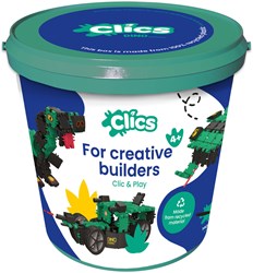 Clics Bauklötze Dino World nachhaltiges Konstruktionsspielzeug 151-teilig