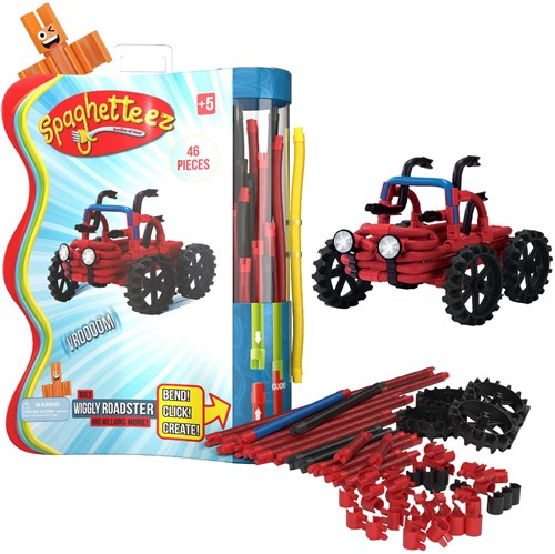 Clics Bauspielzeug Spaghetteez Wiggly Roadsters flexible Bausta¨bchen 46-teilig