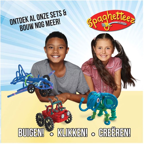 Clics Baukasten Spielzeug - Spaghetteez flexible Bausta¨be 200-teiliges Set