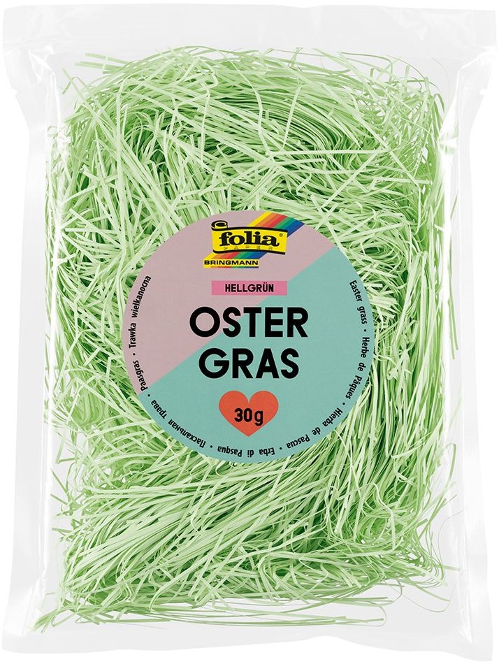 Deko Gras Papier hellgrün 30g Ostergras Basteln Dekoration Planet Happy AT