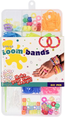 Loombandjes Aufbewahrungsbox Kreativspielzeug Set 441-teilig für Kinder