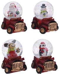 Wasserball Weihnachtsfigur Auto Glitzer Dekoration 6,5cm Glas Spielzeug