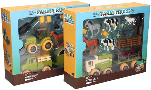 Boerderij Bauernhof Spielset Traktor Lernspielzeug aus Karton für Kinder