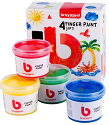 Bruynzeel Fingerfarben Set Wasserbasis 4 Farben Kinderfarbe 85 ml