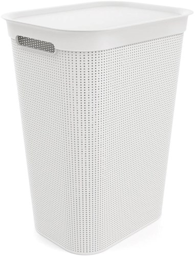 Rotho Wäschekorb 50 Liter weiß - Kunststoff Wäschebox mit Griffen
