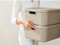 Rotho Aufbewahrungsbox Dekoration Albula Light 20 L cappuccino stapelbar-2