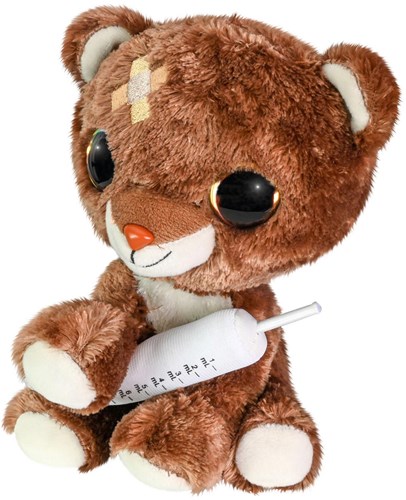 Lumo Stars Kuscheltier Bär Plüsch - Brauner Bär mit Spritze 15cm-2