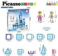 Picasso Tiles Magnetspielzeug - Winterthema Bausteine 72-teilig-3