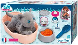 Ecoiffier Kuschelkatze Katzenkorb Spielset - Katzenspielzeug 9-teilig