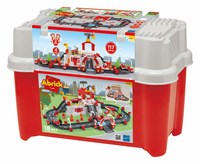 Abrick Baukasten Feuerwehr Spieltonne - Spielzeug für Mini-Stadt - 117 Teile