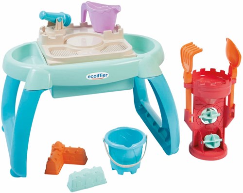 Ecoiffier Sand- und Wassertisch Spielzeug - 9-teilig - bunter Spieltisch-3