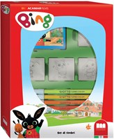 Multiprint Bing Stempelset mit 4 Holzstempeln und Filzstiften