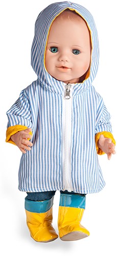 Heless Puppen Windjacke wendbar gelb-blau 28-35cm Puppenkleidung-3