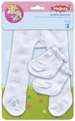 Heless Puppenstrumpfhose und Socken Eiskristall weiß-silber 28-35cm Babypuppe