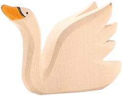 Ostheimer Holz Schwan Spielfigur Kopf hoch - handgefertigtes Spielzeug