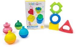 Lalaboom Lernspielzeug Formen und Perlen Set - 12 Stück - buntes Konstruktionsspielzeug
