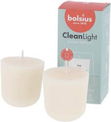 Bolsius Clean Light Nachfüllpack 2 Zero vegane Kerzen weiß