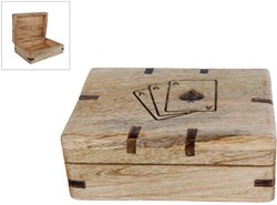 Cards Holz Aufbewahrungsbox für Spielkarten Mango 12x9x4cm Braun