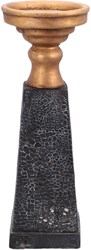 Kandelaber Laya gold-schwarz 34 cm - Schlangenprint Design - PTMD