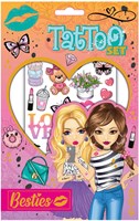 Besties Klebetattoos für Kinder 75 Stück rosa Mädchen Fake Tattoos-2