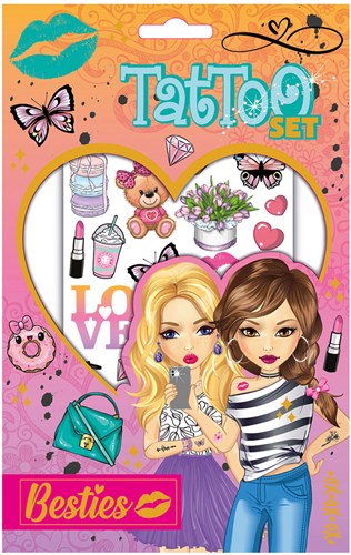 Besties Klebetattoos für Kinder 75 Stück rosa Mädchen Fake Tattoos-2