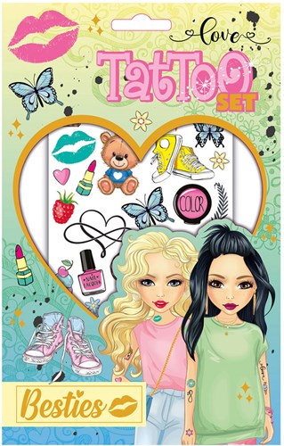 Besties Klebetattoos für Kinder 75 Stück rosa Mädchen Fake Tattoos-3