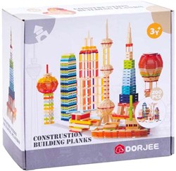 Holzbausteine Bauspielzeug 200 Stück bunt kreativ für Kinder