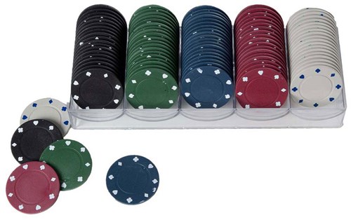 Angel Sports Casino Spielchips Set - 100 Stück - Kunststoff Jetons-2