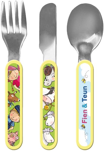 Bambolino Toys Kinderbesteckset Fien & Teun 3-teilig Edelstahl Kleinkindbesteck-2