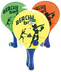 Alert Beachball Set Holz - Outdoor Spielzeug Tennis Schläger Set