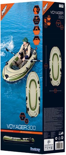 Bestway Schlauchboot Hydro Force Voyager 300 Set mit Paddeln grün
