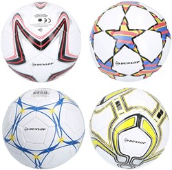 Fußball mit Print - Dunlop Größe 2 Kunstleder 15cm Mehrfarbig